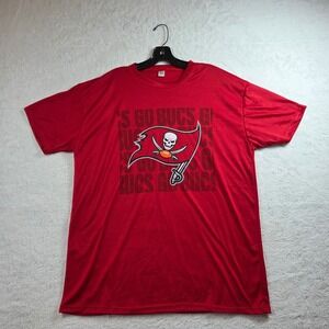 Tampa Bay Buccaneers GO BUCS Mens XL Red Poly T Shirt